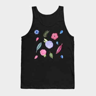 Pink and blue floral pattern Tank Top